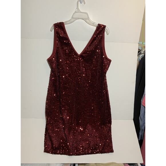 In’Voland Red Sequin Shift Dress Women’s Plus Size 20W Christmas New Year Party - Picture 4 of 11